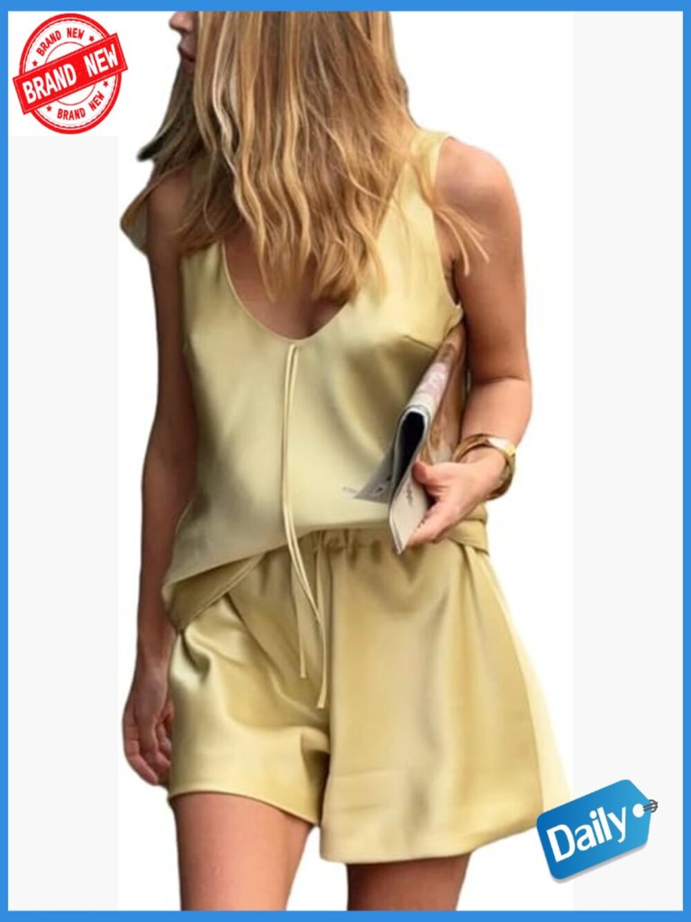 Satin Cami Top & Shorts Two Piece Set Summer Outfits